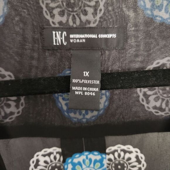 INC International Concepts Woman Sheer Deep V-Neck Sleeveless Blouse Size 1X - Picture 4 of 5